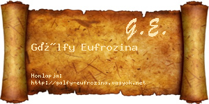 Gálfy Eufrozina névjegykártya